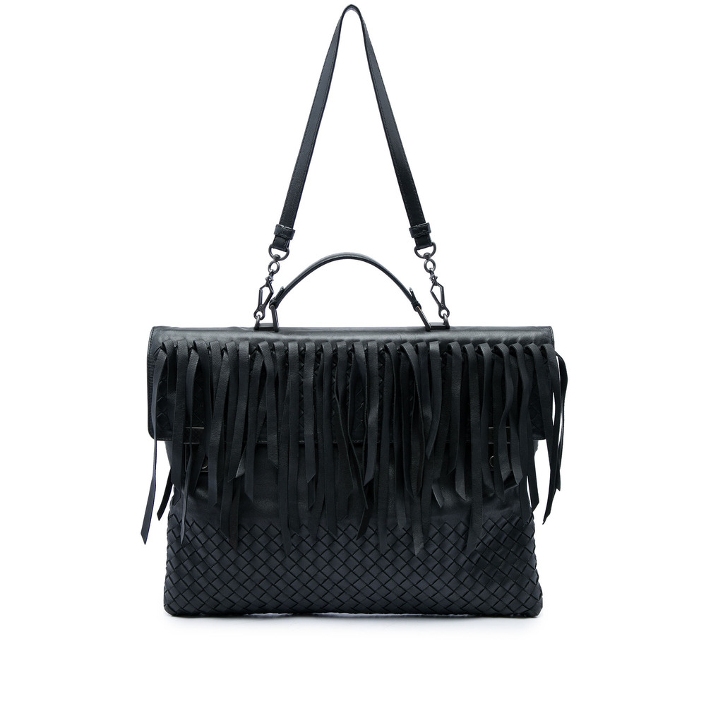 Pre-Loved Bottega Veneta Nappa Intrecciato Fringe Business Bag